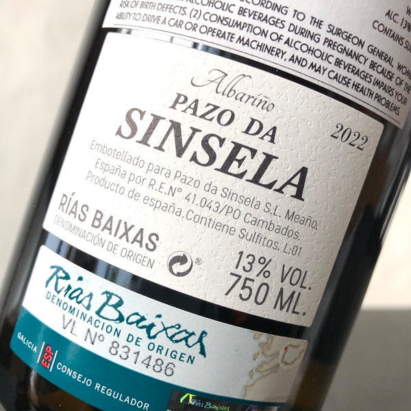 2022 Pazo da Sinsela 'San Clemente' Albarino, Rias Baixas, Spain