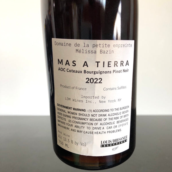 2022 Petite Empreinte Pinot Noir Coteaux Bourguignons 'Mas a Tierra', Burgundy, France