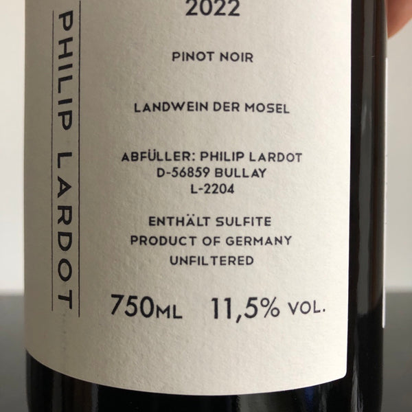2022 Philip Lardot 'Kontakt' Pinot Noir Landwein Mosel, Germany
