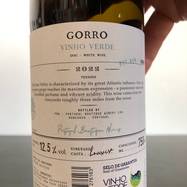 2022 Portugal Boutique Winery 'Gorro' Loureiro, Vinho Verde, Portugal