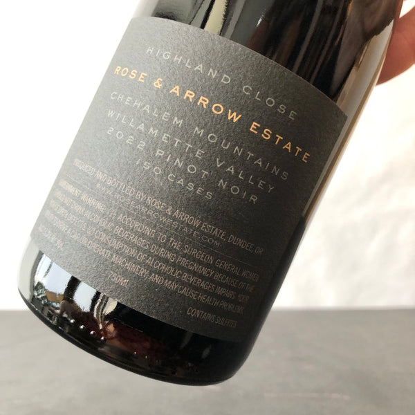 2022 Rose & Arrow Estate 'Highland Close' Chelalem Highlands Pinot Noir Chehalem Mountains, USA