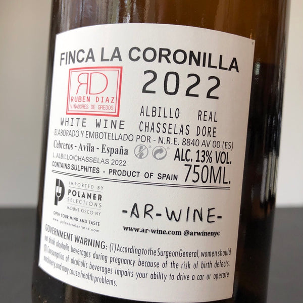 2022 Ruben Diaz 'Finca La Coronilla' Albillo Vino de la Tierra de Castilla y Leon, Spain