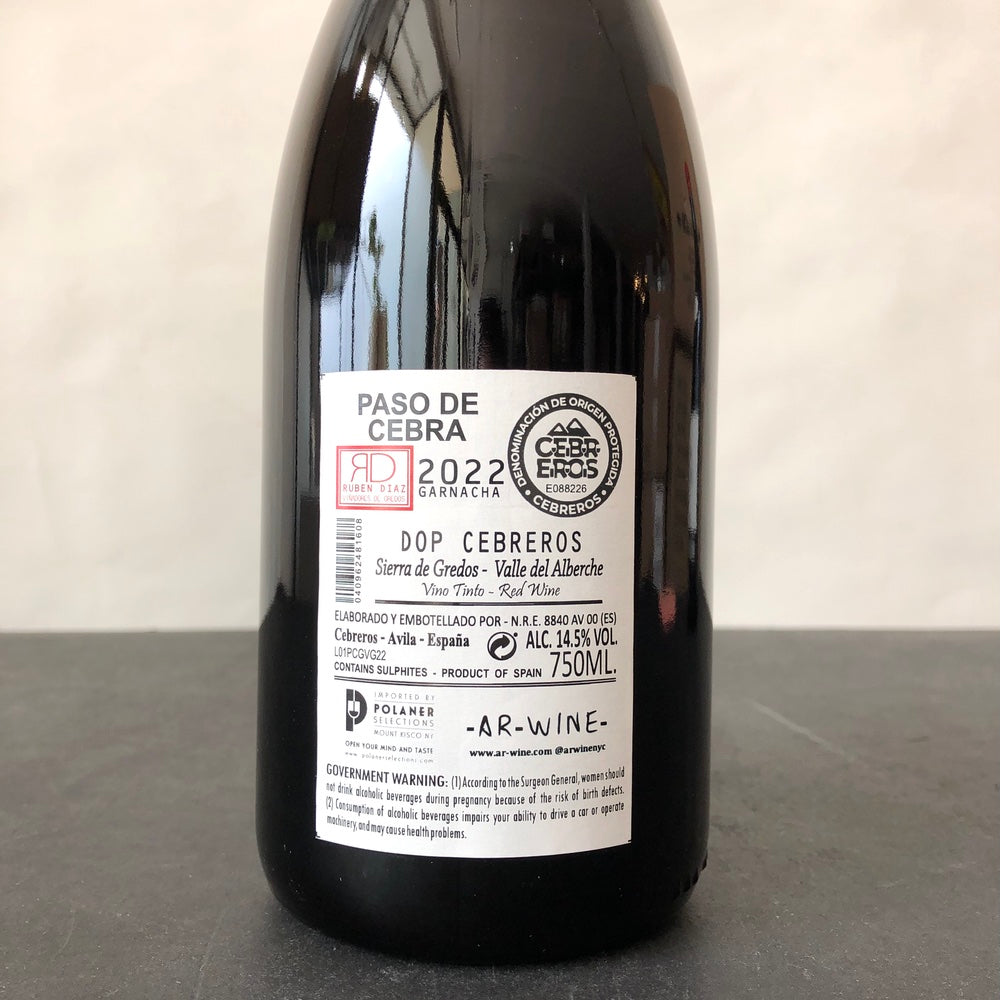 2022 Ruben Diaz, 'Paso de Cebra' Garnacha, Vino de la Tierra de Castilla y León
