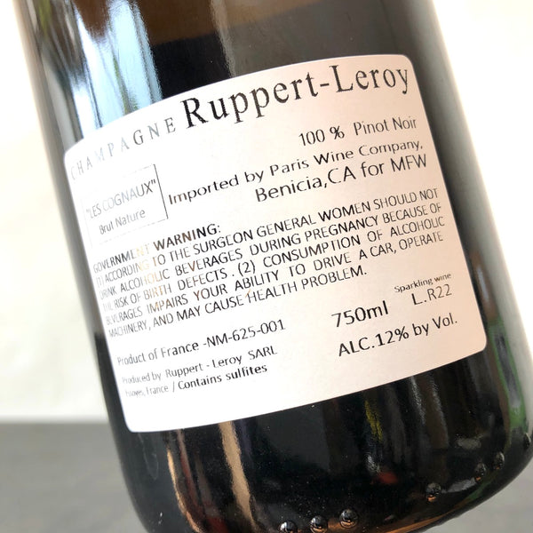 2022 Ruppert-Leroy Les Cognaux Blanc de Noirs Brut Nature Champagne, France