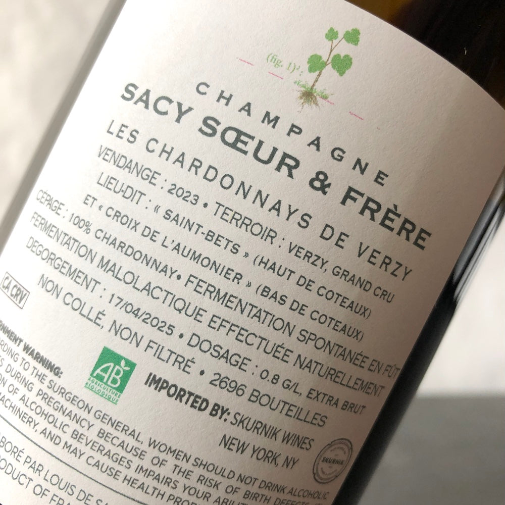 2022 Sacy Soeur et Frere Les Chardonnays de Verzy Blanc de Blancs Champagne, France