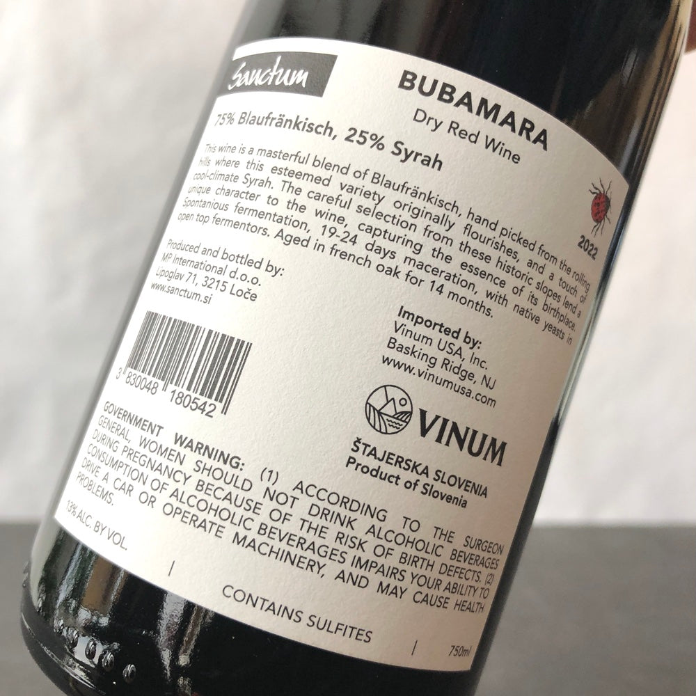 2022 Sanctum 'Bubamara' Red Blend, Štajerska, Slovenia