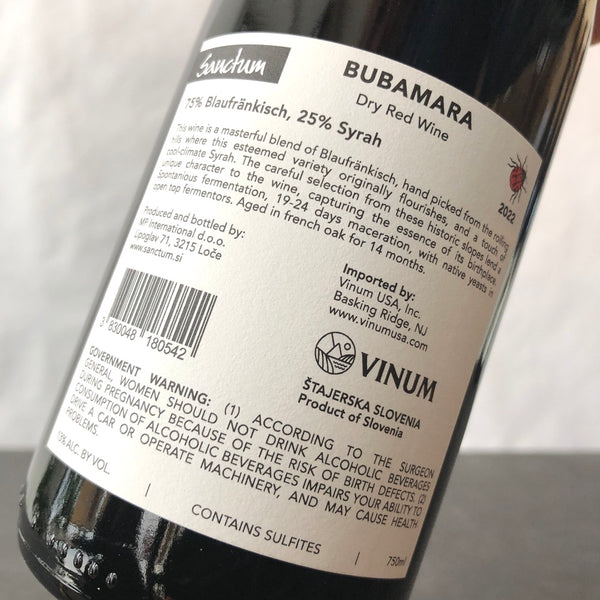 2022 Sanctum 'Bubamara' Red Blend, Štajerska, Slovenia