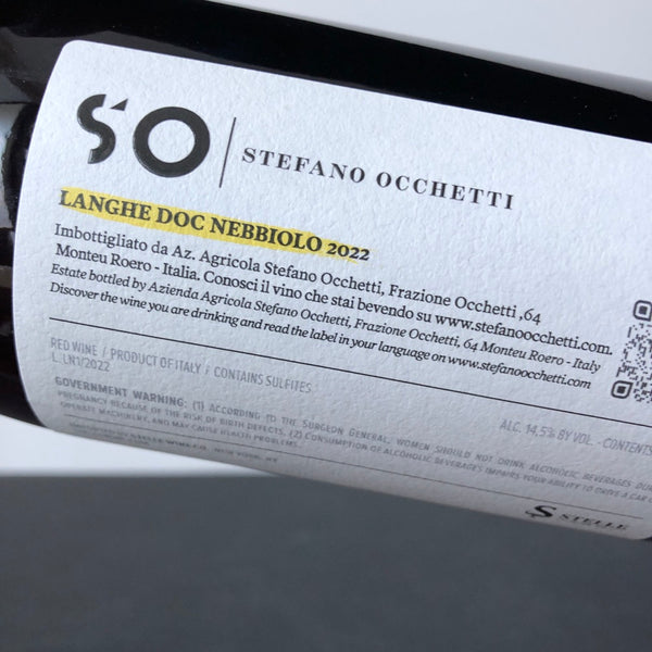 2022 Stefano Occhetti Langhe Nebbiolo, Piedmont, Italy