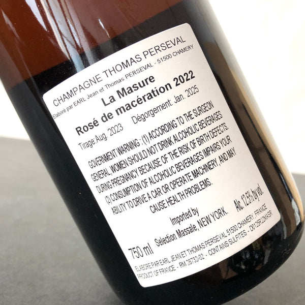 2022 Thomas Perseval 'La Masure' Rose de Maceration Brut Nature, Champagne, France