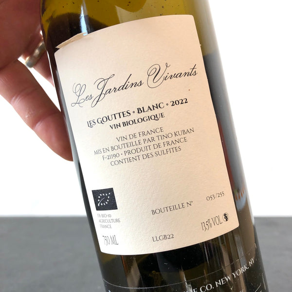 2022 (Tino Kuban) Les Jardins Vivants Les Gouttes, Burgundy, Vin de France (Copy)