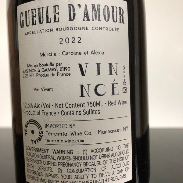 2022 Vin Noe Bourgogne Rouge 'Gueule d'Amour', Burgundy, France