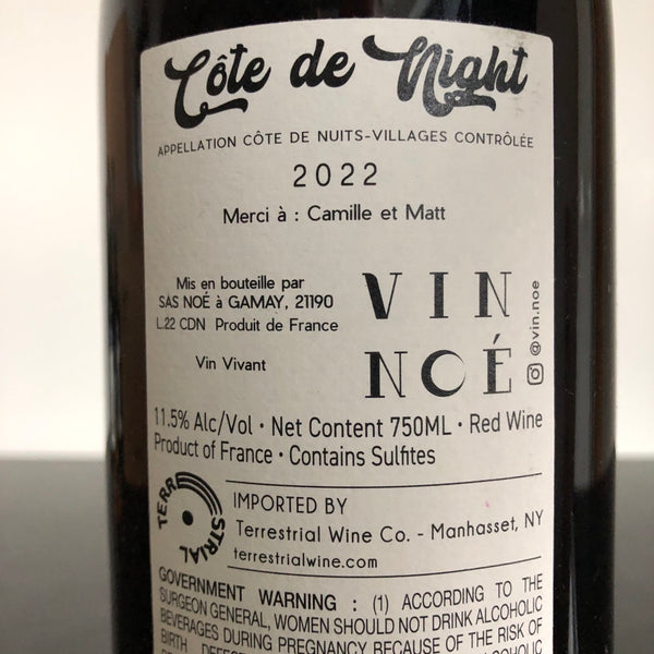 2022 Vin Noe Cote de Nuits-Villages 'Cote de Night', Burgundy, France