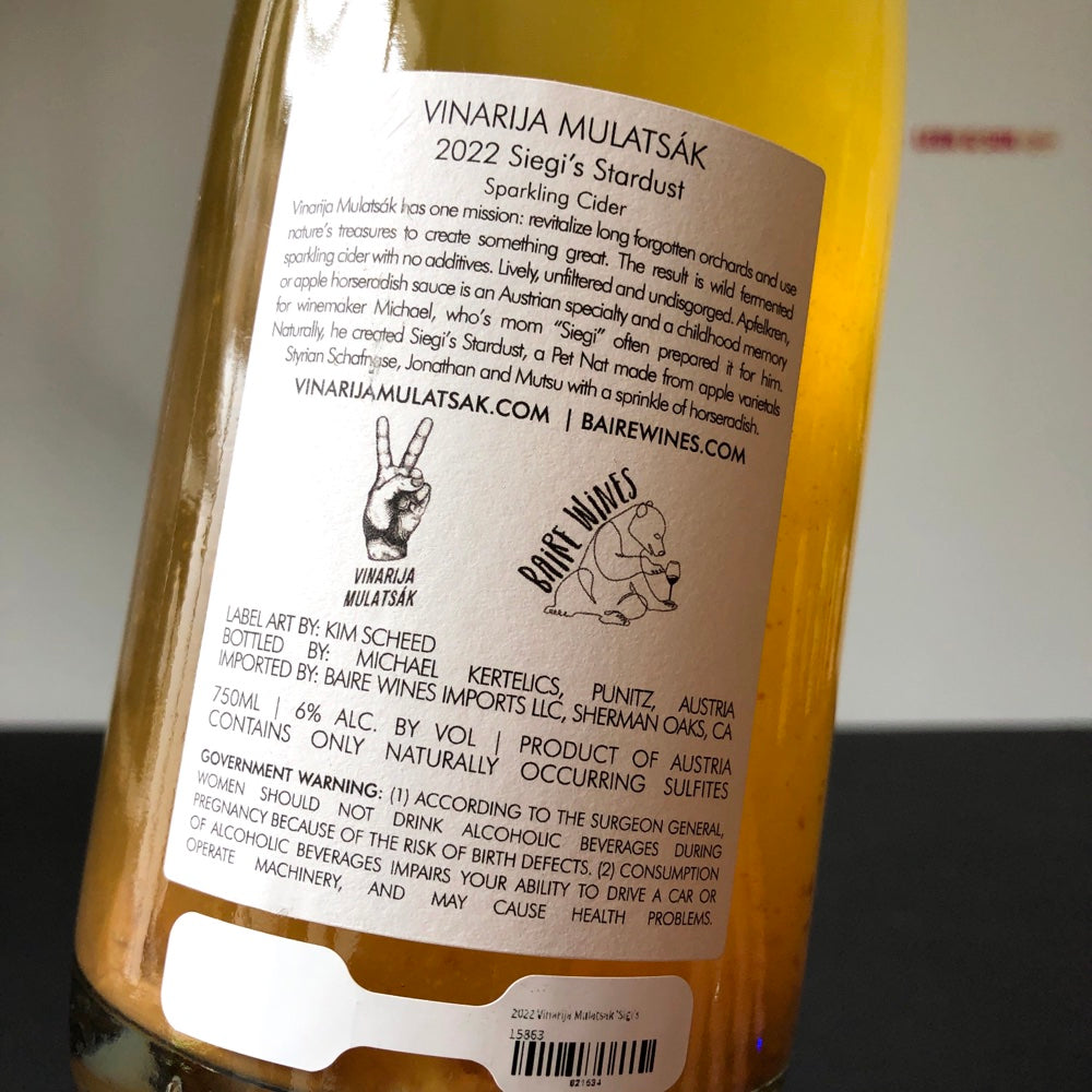 2022 Vinarija Mulatsak 'Siegi's Stardust', Cider, Burgenland, Austria