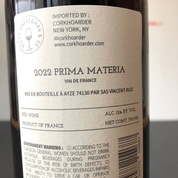 2022 Vincent Ruiz 'Prima Materia' Grenache Noir, Vin de France