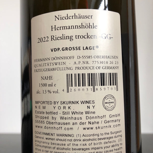 2022 Weingut Donnhoff Niederhauser Hermannshohle Riesling Grosses Gewachs 1.5L Magnum Nahe, Germany