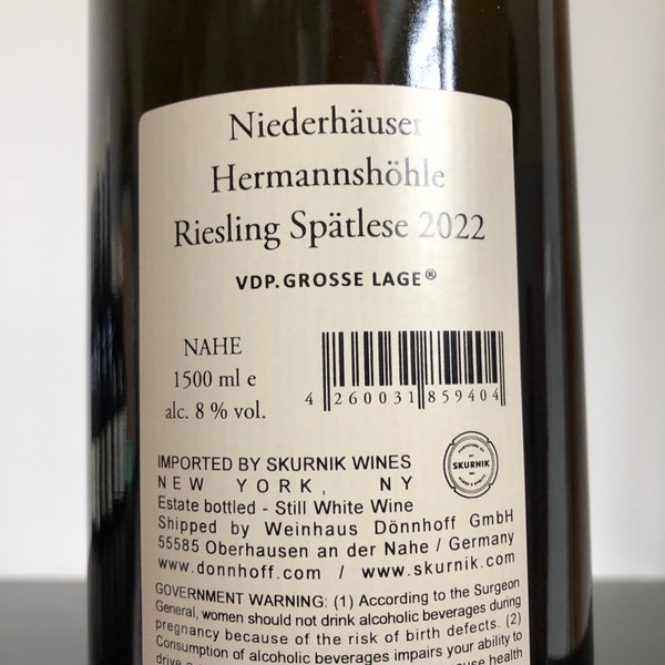 2022 Weingut Donnhoff Niederhauser Hermannshohle Riesling Spatlese 1.5L Magnum Nahe, Germany