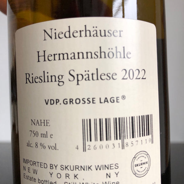 2022 Weingut Donnhoff Niederhauser Hermannshohle Riesling Spatlese Nahe, Germany