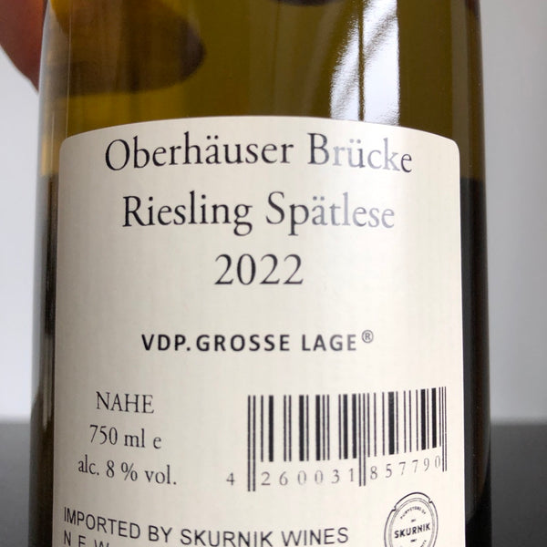 2022 Weingut Donnhoff Oberhauser Brucke Riesling Spatlese Nahe, Germany