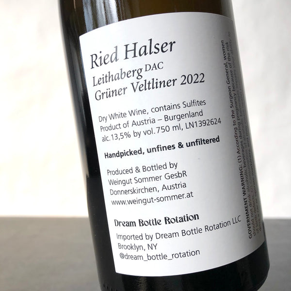 2022 Weingut Sommer 'Halser' Grüner Veltliner, Burgenland, Austria