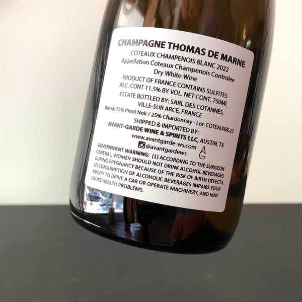 2022 Thomas de Marne - Val Frison Coteaux Champenois 'Thomas' Blanc, Champagne, France