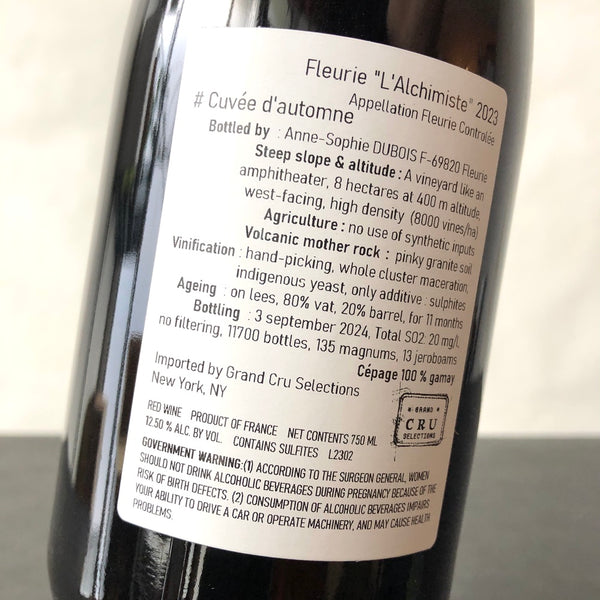 2023 Anne-Sophie Dubois Fleurie l'Alchimiste Beaujolais, France