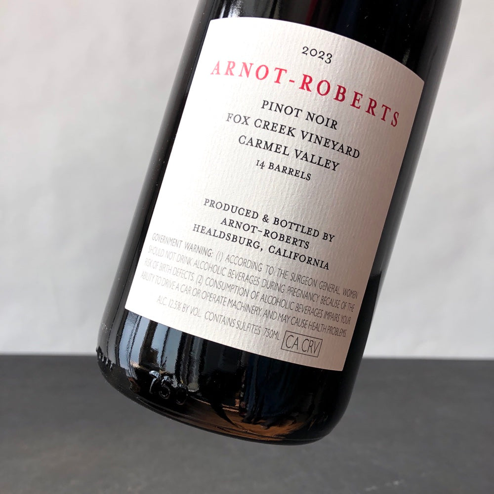 2023 Arnot-Roberts Fox Creek Vineyard Pinot Noir Carmel Valley, USA