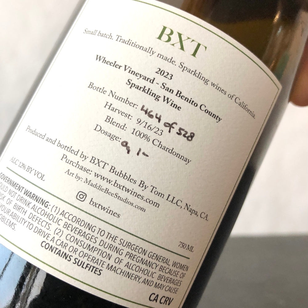 2023 BXT Wines Wheeler Vineyard Blanc De Blanc, San Benito County, USA