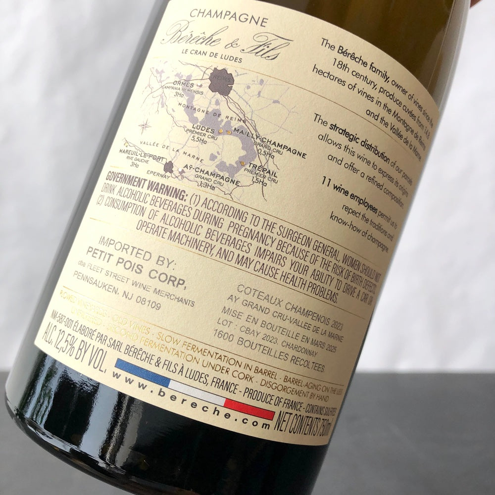 2023 Bereche et Fils Coteaux Champenois Ay Blanc , Champagne, France