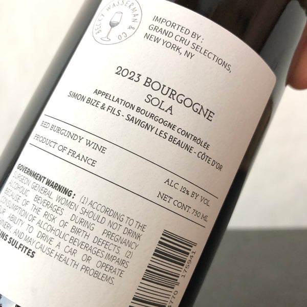 2023 Domaine Simon Bize et Fils Bourgogne Rouge 'Sola' Burgundy, France