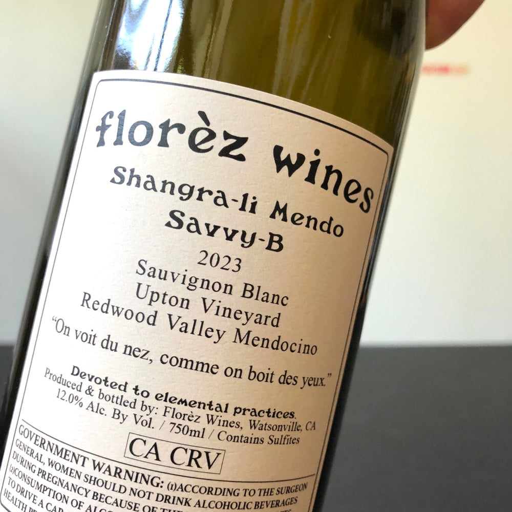 2023 Florez Wines Sauvignon Blanc Shangra-li Mendo Savvy-B, Mendocino County, USA