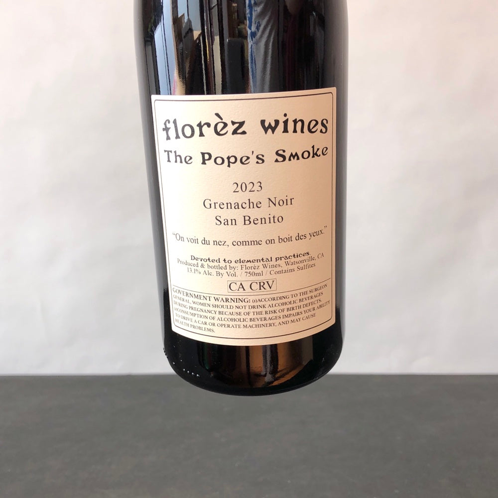 2023 Florez Wines 'Pope's Smoke' Grenache, Santa Cruz Mountains, USA