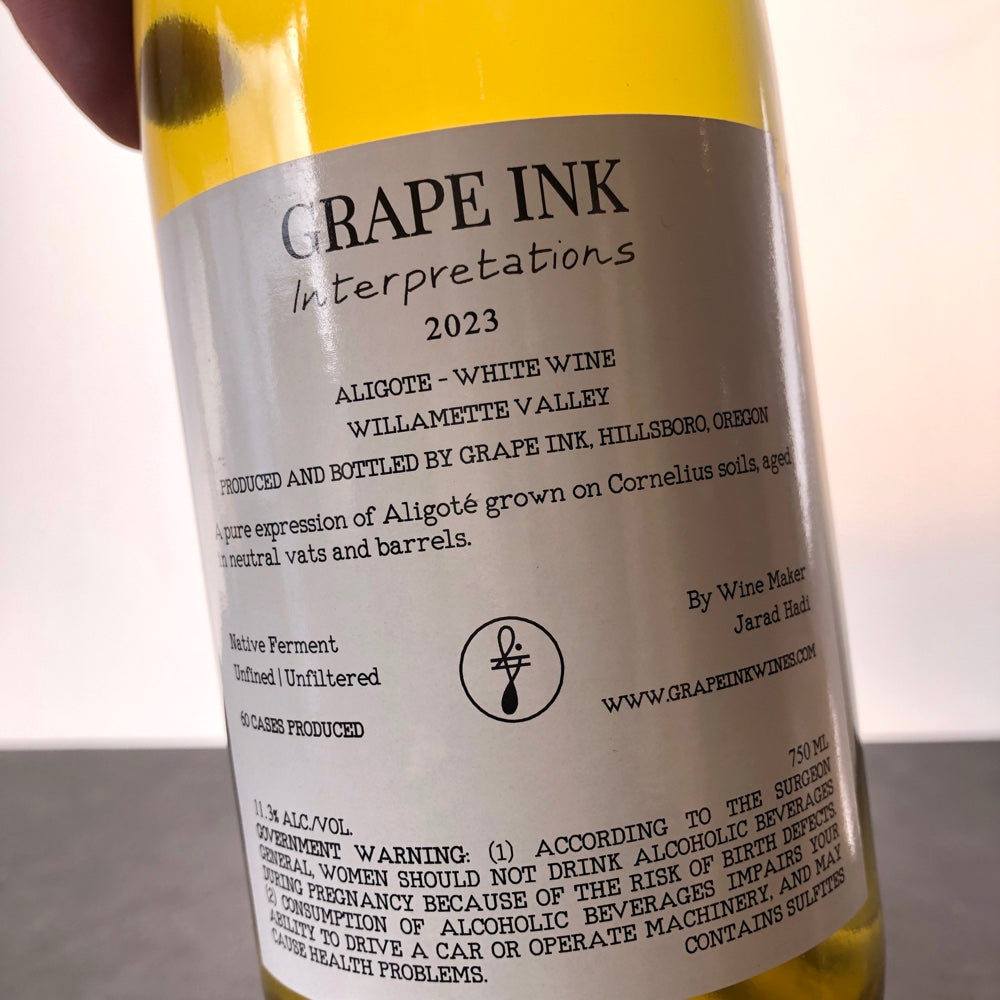 2023 Grape Ink, Aligote Interpretations, Willamette Valley USA