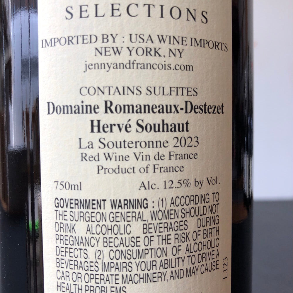 2023 Herve Souhaut Domaine Romaneaux-Destezet, Souteronne Gamay IGP Ardeche, France