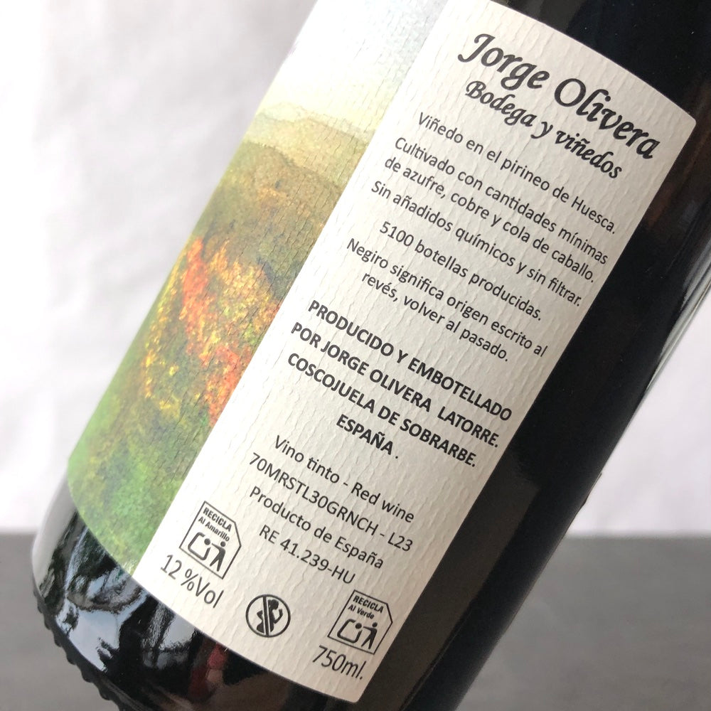 2023 Jorge Olivera Bodega Y Viñedos 'Negiro' Sobrarbe, Aragón, Spain