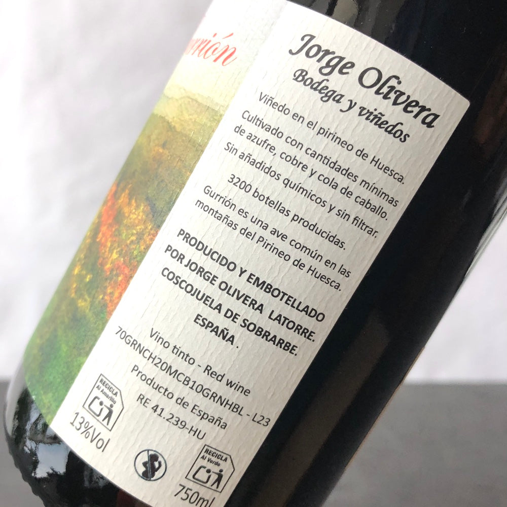 2023 Jorge Olivera Bodega Y Viñedos 'O Baile do Gurrión' Sobrarbe, Aragón, Spain