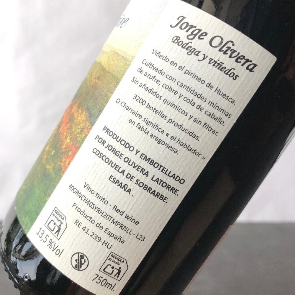 2023 Jorge Olivera Bodega Y Viñedos 'O Charraire' Sobrarbe, Aragón, Spain