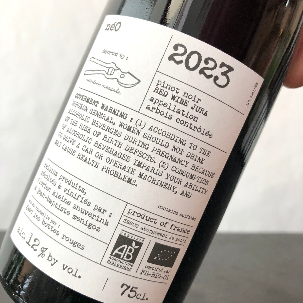 2023 Les Bottes Rouges Arbois 'Neo' Pinot Noir, Jura, France