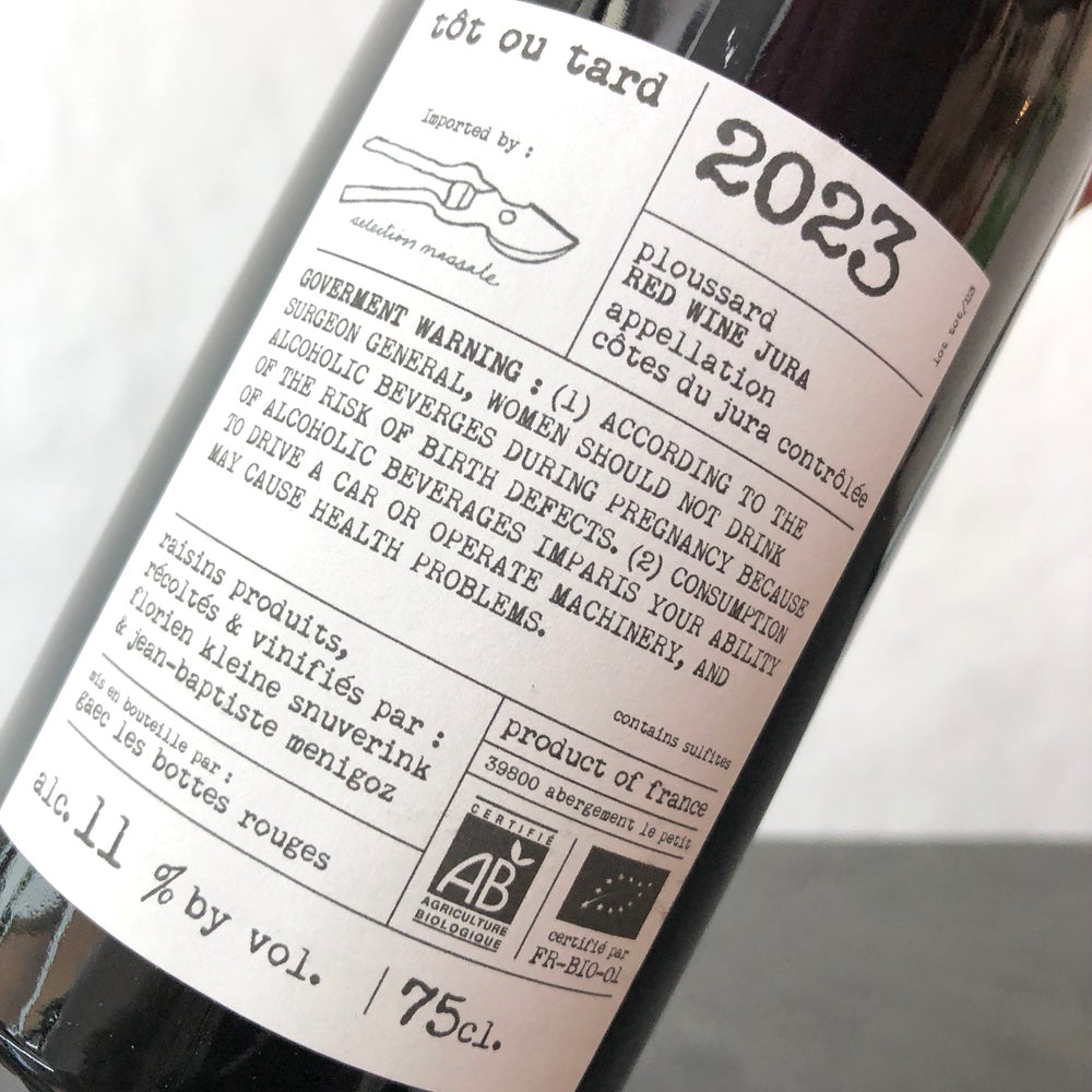 2023 Les Bottes Rouges Arbois 'Tot ou Tard' Poulsard, Jura, France