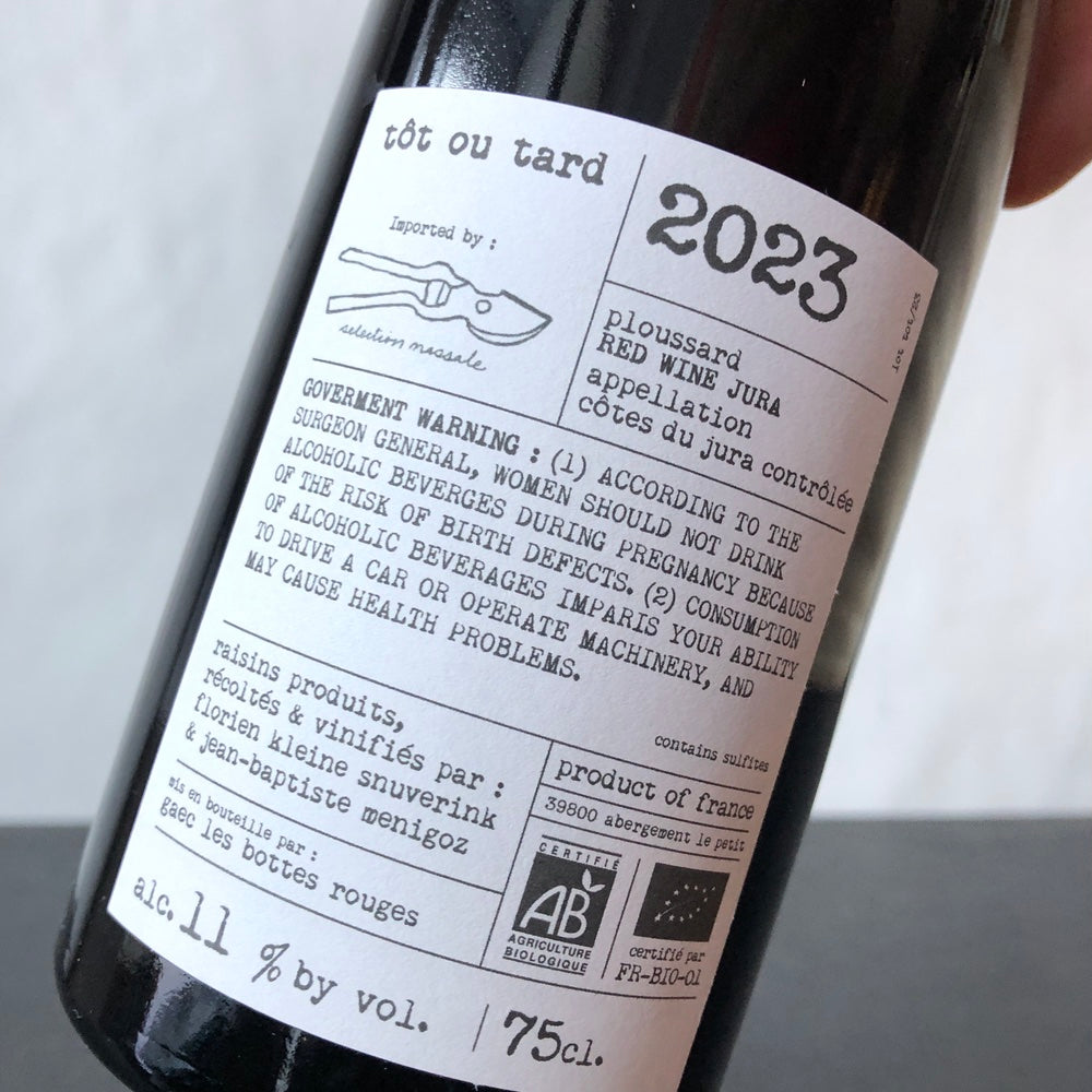 2023 Les Bottes Rouges Arbois 'Tot ou Tard' Trousseau, Jura, France