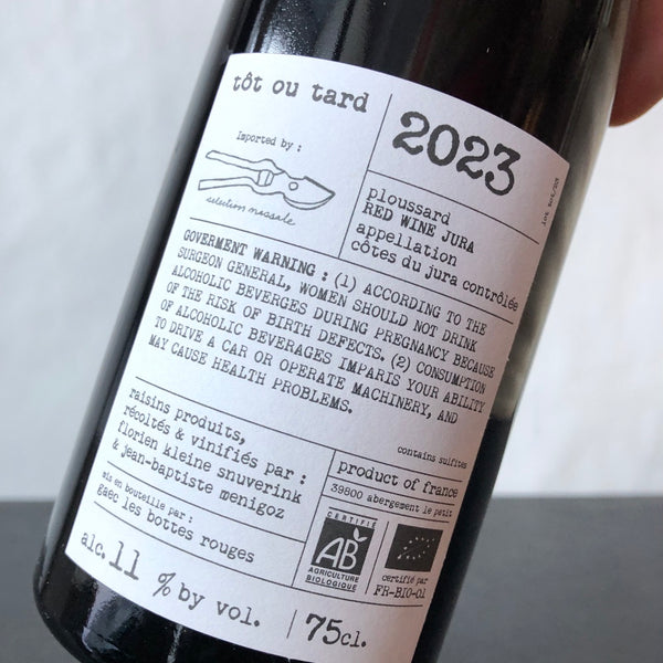 2023 Les Bottes Rouges Arbois 'Tot ou Tard' Trousseau, Jura, France