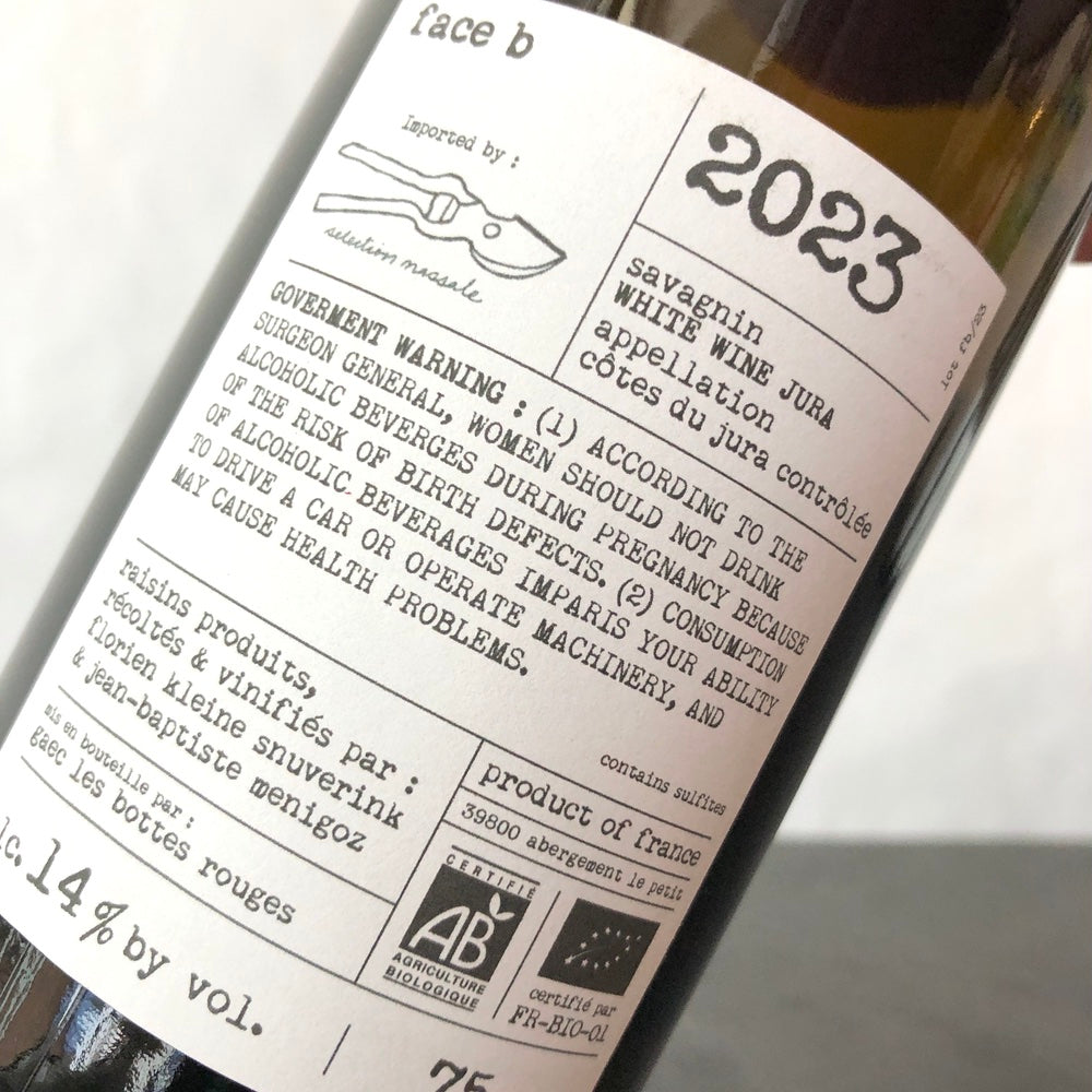 2023 Les Bottes Rouges Cotes du Jura 'Face B' Savagnin, France