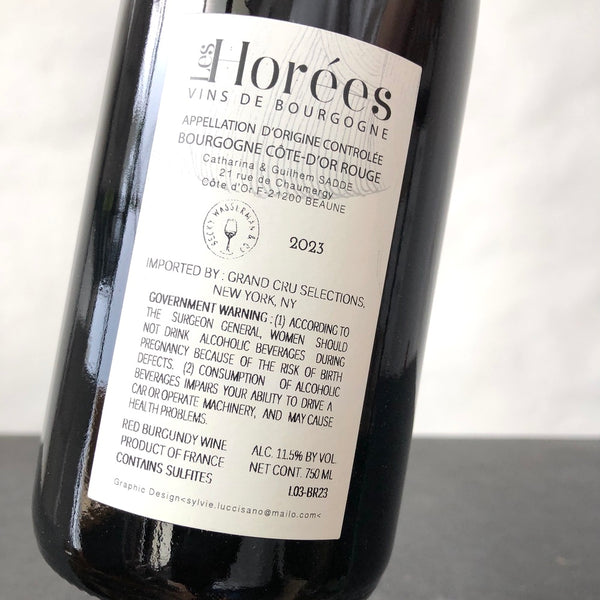 2023 Les Horees Bourgogne Rouge Le Vieux Sage, Burgundy, France