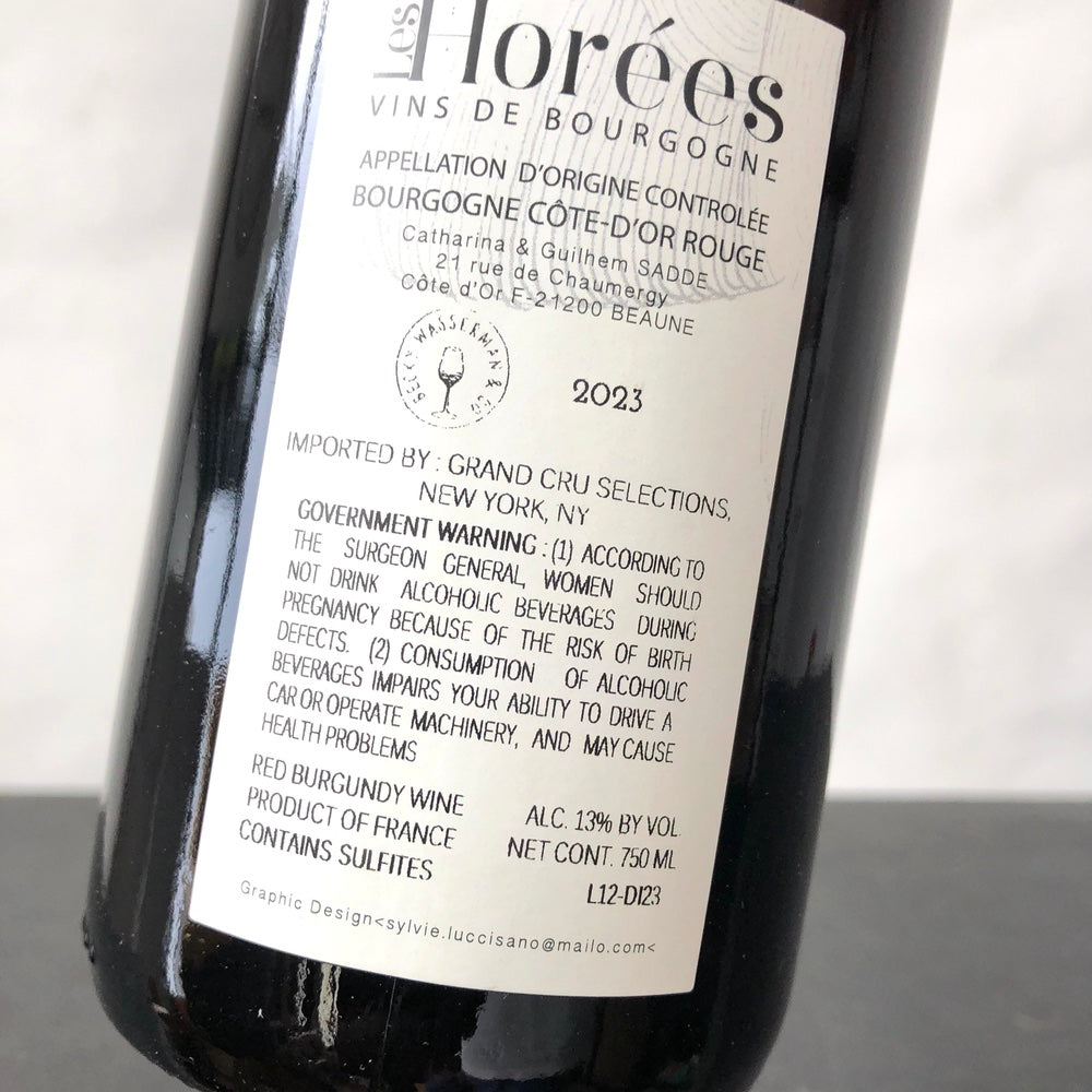 2023 Les Horees Bourgogne Rouge 'Des Six Ifs', Burgundy, France
