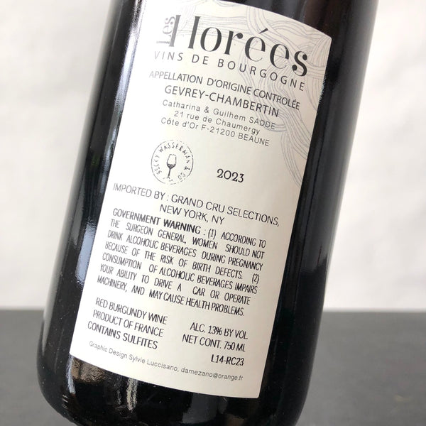 2023 Les Horees Gevrey-Chambertin J'ecris Ton Nom, Burgundy, France