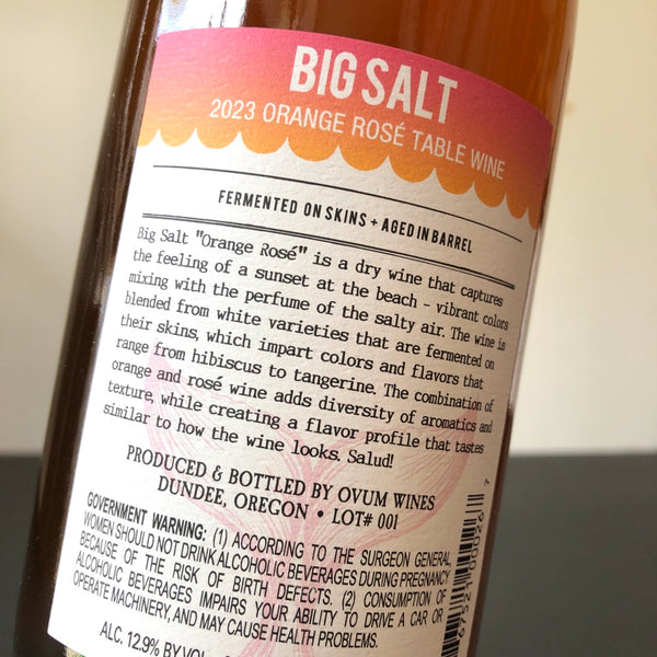 2023 Ovum Big Salt ‘Orange Rosé,' Columbia Gorge, Washington