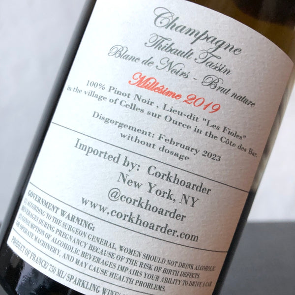 2019 Thibaut Tassin 'Les Fioles' Brut Nature, Champagne, France