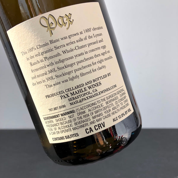 2023 Pax Wine Cellars, Chenin Blanc, Lyman Ranch, Amador County, California