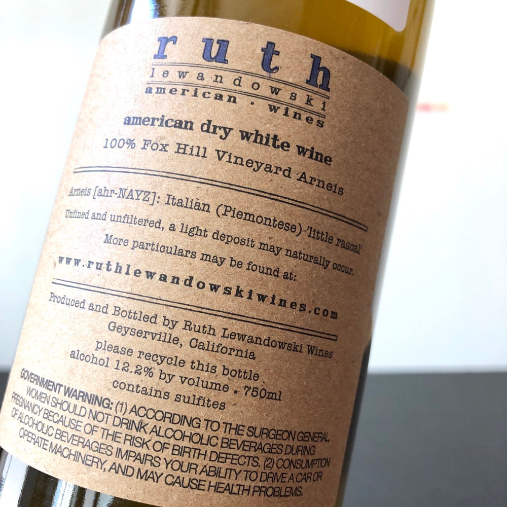 2023 Ruth Lewandowski 'Mahlon' Fox Hill Vineyard Arneis , Mendocino County, USA