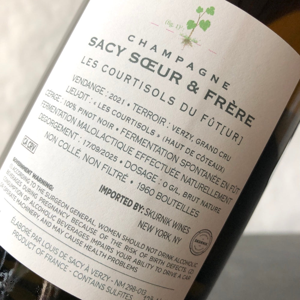 2023 Sacy Soeur et Frere Les Courtisols du Fut-ur Blanc de Noirs Champagne France