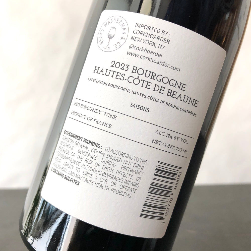 2023 Saisons  Bourgogne Hautes Cotes de Beaune Rouge, Burgundy, France